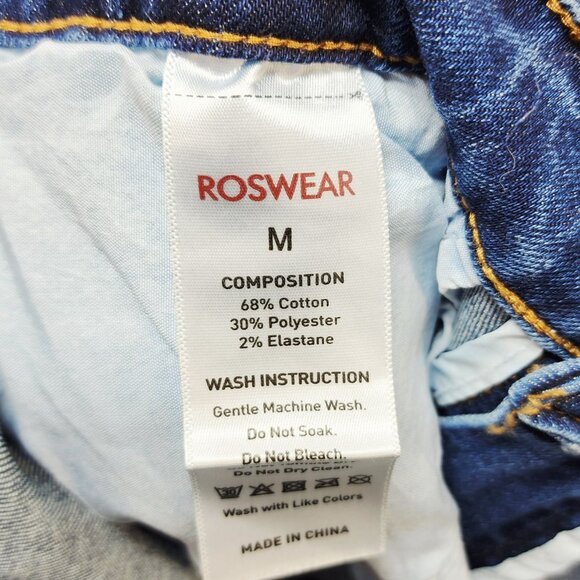 Wide-Leg Distressed Womens Denim Jeans By Roswear Size M - Picture 3 of 9